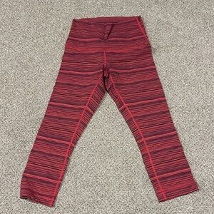Lululemon Athletica Red Striped Legging capris